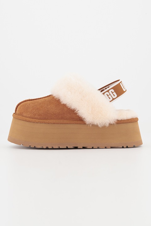 UGG, Велурени чехли Funkette с отворена пета, Камел/Крем, 39