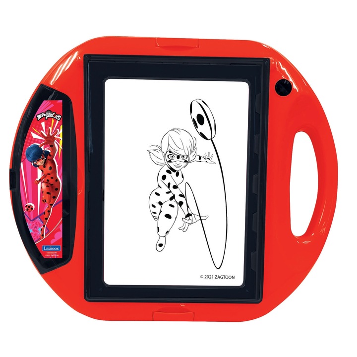 Дъска за рисуване Lexibook Miraculous, Магнитна, Формат А5, Червена