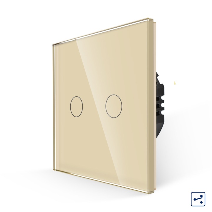 Luxion dupla alternatív váltó üveg érintőkapcsoló, A széria, arany