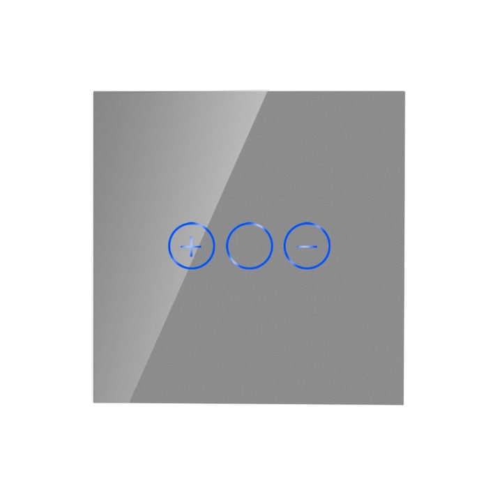 Intrerupator Simplu cu Variator cu Touch din Sticla LUXION, Gri