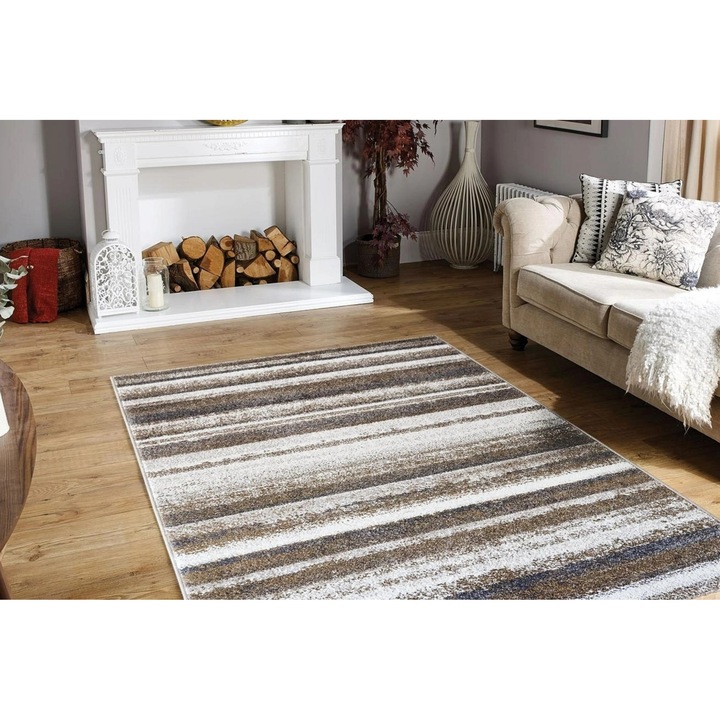 Covor Mondo, Model B5EBE, 120x170, Crem / Gri, 2280 gr/mp