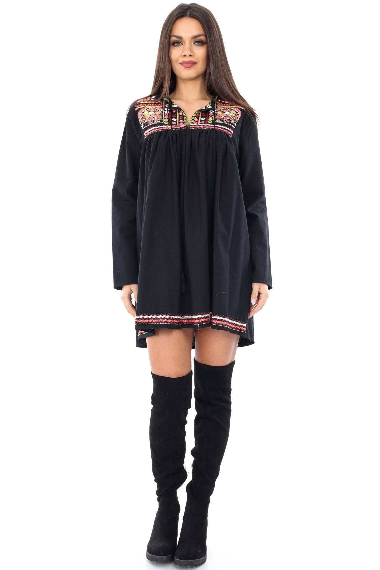Rochie neagra, ROH, cu broderie , L