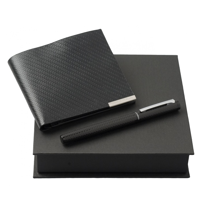 Сет Jourdan Химикал с Портфейл, Метал, Кожа, Черен