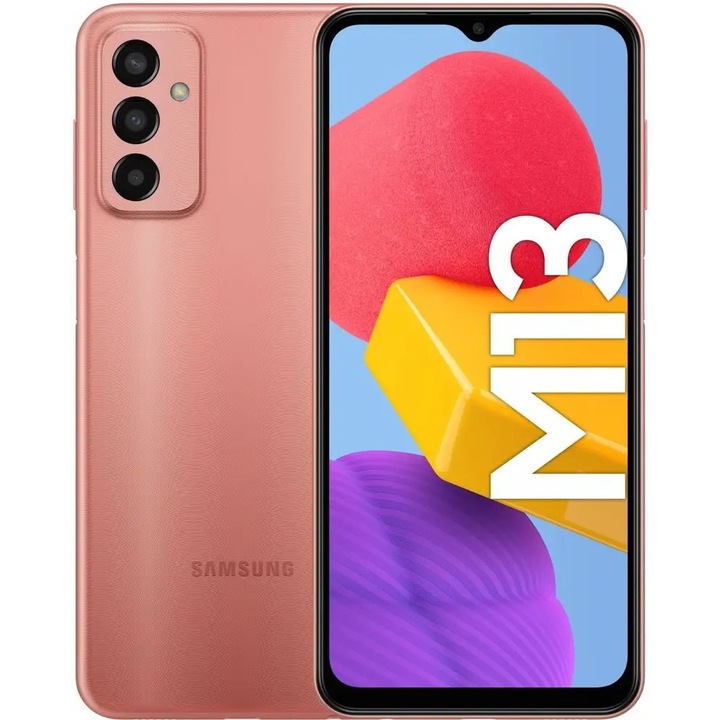 Telefon mobil Samsung Galaxy M13, Dual SIM, 64GB, 4GB RAM, 4G, Orange Copper