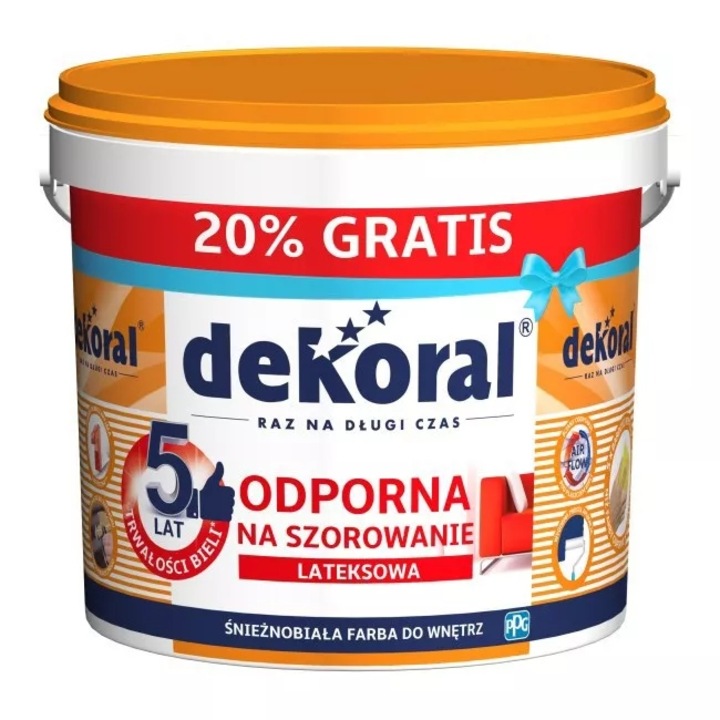 Боя за стена Dekoral Akrylit W, Интериорна, 10 L, Бяла - eMAG.bg