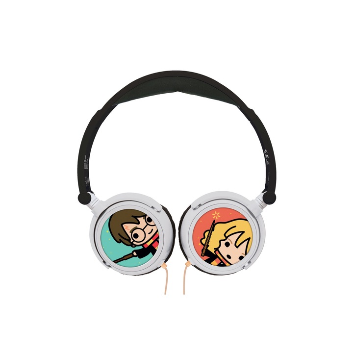 Casti pliabile cu fir Harry Potter, Lexibook, Jack audio 3.5mm, Multicolor