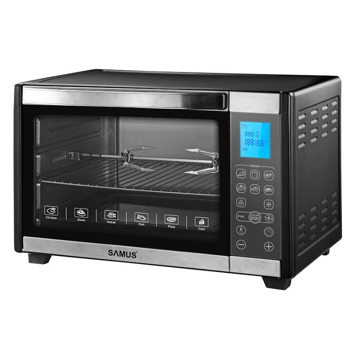 Cuptor electric Samus CSD45BRC2, capacitate 45 litri, putere maxima 2000 W, Afisaj electronic, Rotisor, Convectie