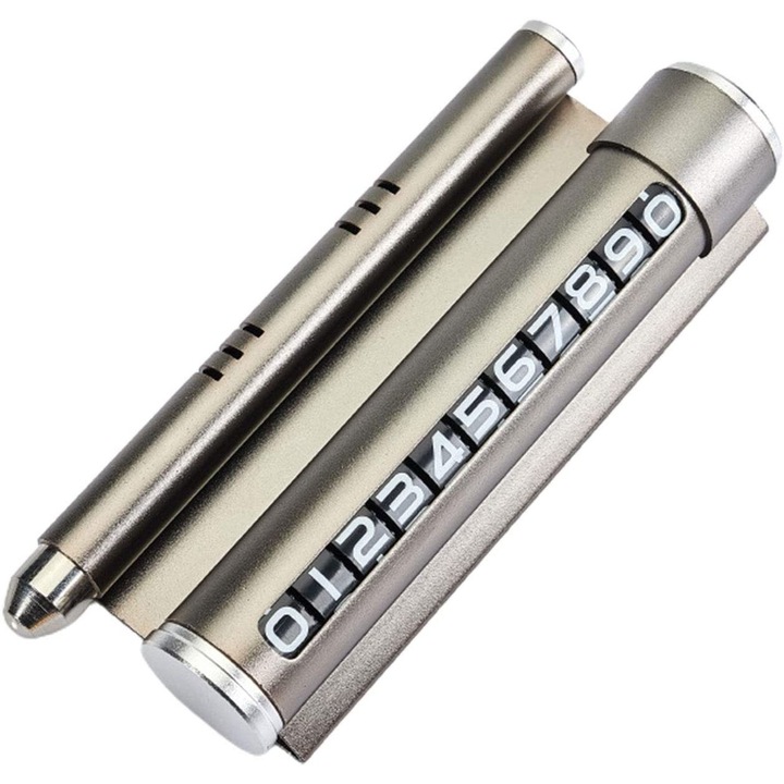 Suport auto cu numar de telefon si odorizant auto, Gri