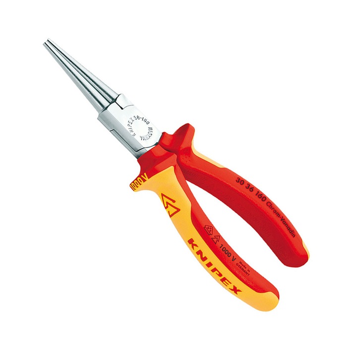 Szczypce okrągłe wydłużone izolowane 160mm (3036160)