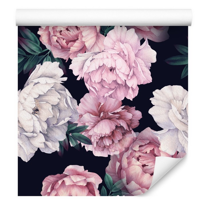 Tapéta Festett Virágok Bazsarozsak Akvarell 53cm x 10m Vlies, Virágos minta