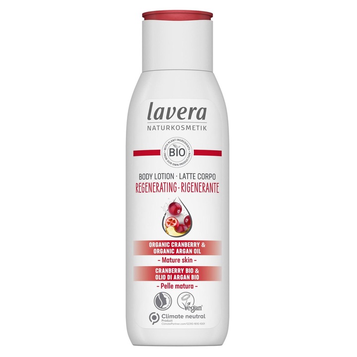Regeneráló testápoló áfonyával és argánnal, érett bőrre, 200 ml, Lavera