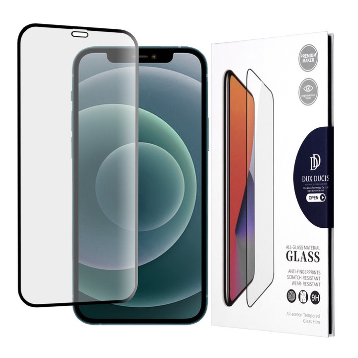 Secure Glass Film kompatibilis iPhone 12 Pro Max, Dux Ducis, fekete