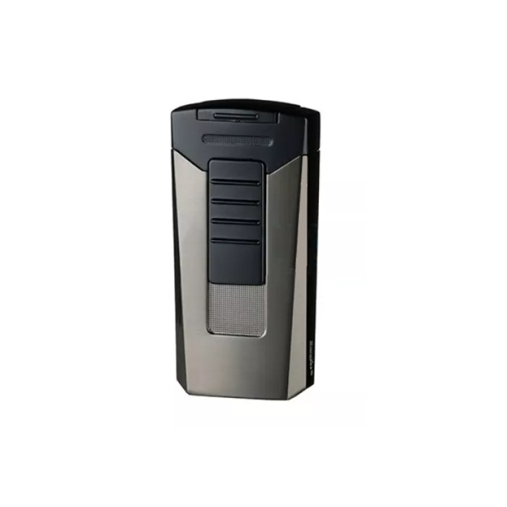 Bricheta Premium Eurojet Formula cu 2 arzatoare, otel inoxidabil cu gaz, reincarcabila, gri