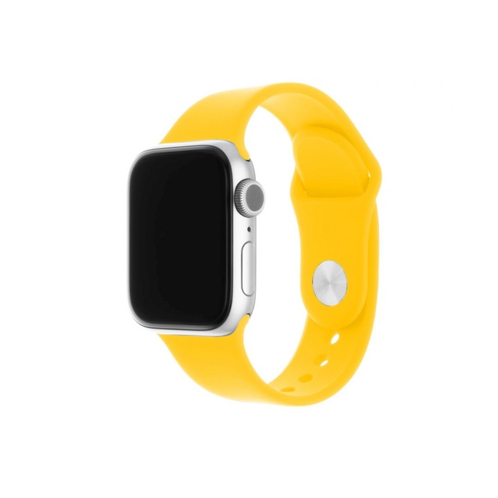 FIXED Szilikon szíj Apple Watch 38/40/41 mm, Sárga, 189076, Okosóra kiegészítő