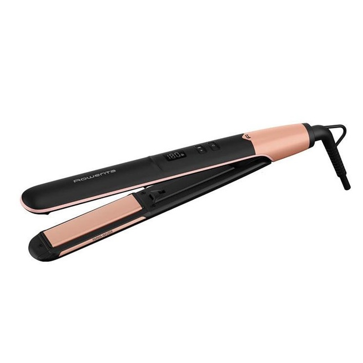 Преса за коса Rowenta, SF4620F0 LISS&CURL 2, Йонизираща функция, 140°С-210°С, Черен
