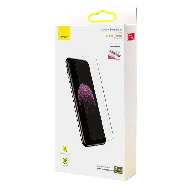 Set 2 folii protectie, Baseus, Sticla, Pentru iPhone XS Max/11 Pro Max