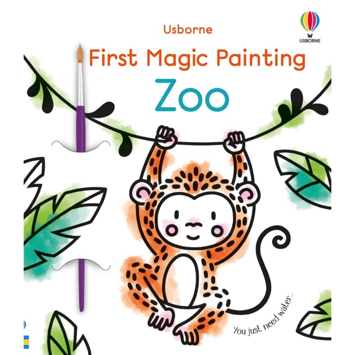 Тетрадка за рисуване, Usborne, First Magic Painting ZOO, акварел, английски
