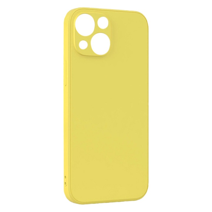 Husa din silicon pentru Apple iPhone 13, Microfibra, Galben