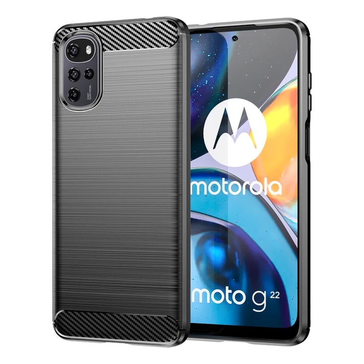 Кейс Techsuit, за Motorola Moto G22, TPU, черен