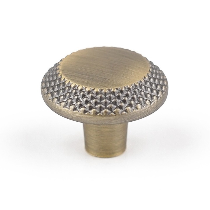 Buton pentru mobila Nola, finisaj alama antichizata periata CB, Ø 30 mm