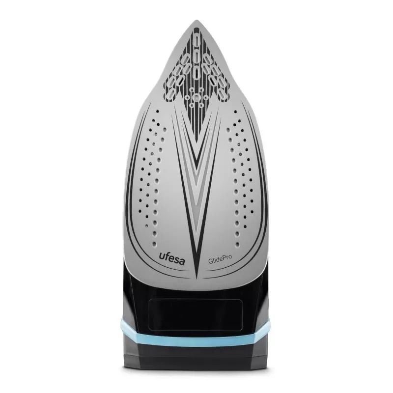 Fier de calcat cu abur Ufesa PV2600 GlidePro, 2600W, talpa ceramica, abur continuu 35g/min, jet abur 180g, sistem anti-calcar, negru