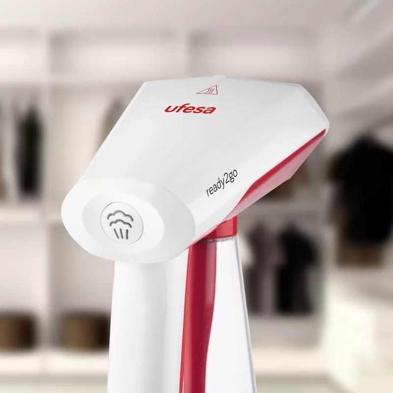Aparat de calcat vertical Ufesa GS1600 Ready2Go, 1600W, abur 30g/min, rezervor detasabil 200ml, incalzire rapida 30 sec, rosu