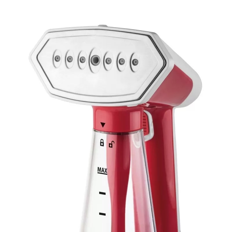Aparat de calcat vertical Ufesa GS1600 Ready2Go, 1600W, abur 30g/min, rezervor detasabil 200ml, incalzire rapida 30 sec, rosu