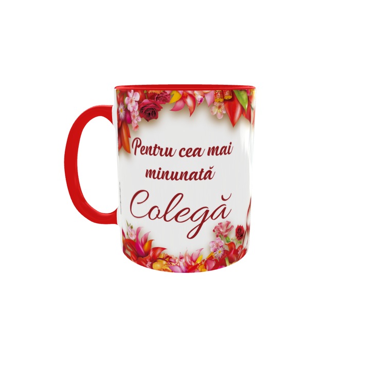 Cana gift shop personalizata cu mesaj, Pentru cea mai minunata colega, din ceramica, 330ml