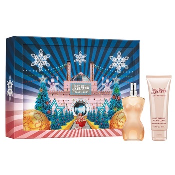 Set cadou Jean Paul Gaultier Classique, Femei: Apa de Toaleta, 100 ml + Lotiune de corp, 75 ml Set cadou Jean Paul Gaultier Classique, Femei: Apa de Toaleta, 100 ml + Lotiune de corp, 75 ml