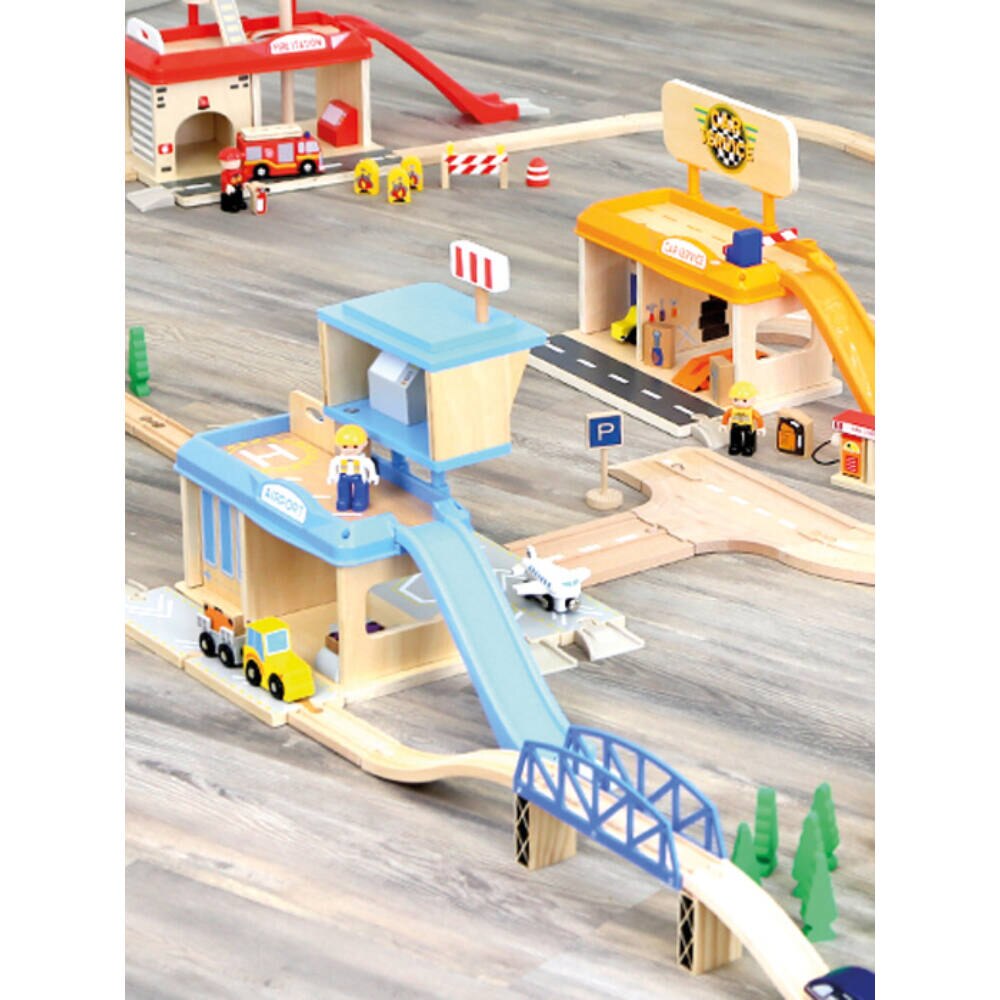 Small Foot Kit De Virages En Bois – 4 Courbes – Compatible Chemin De Fer – Dès 3 Ans – Accessoire Voie Routière