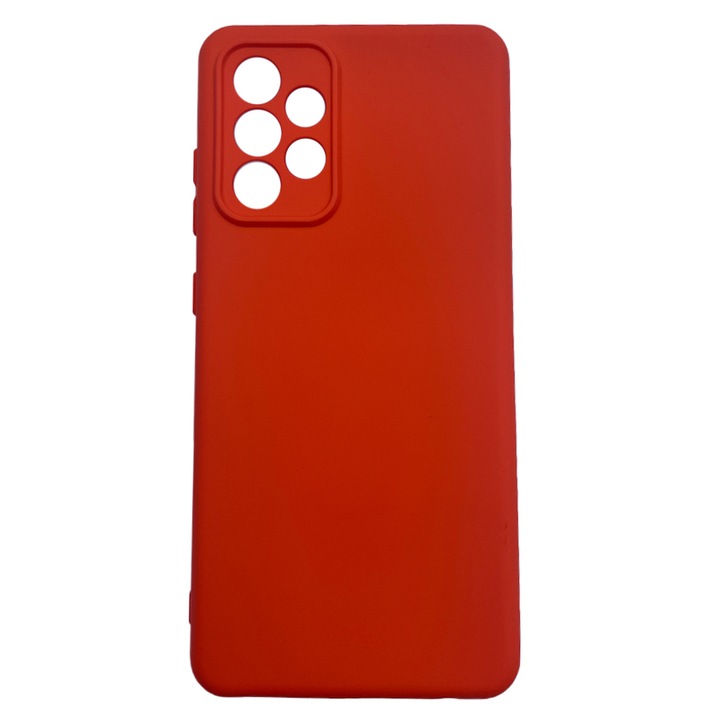 Силиконов TPU калъф за Samsung Galaxy A52 / A52 5G, вътрешност от микрофибър, защита на камерата, червен