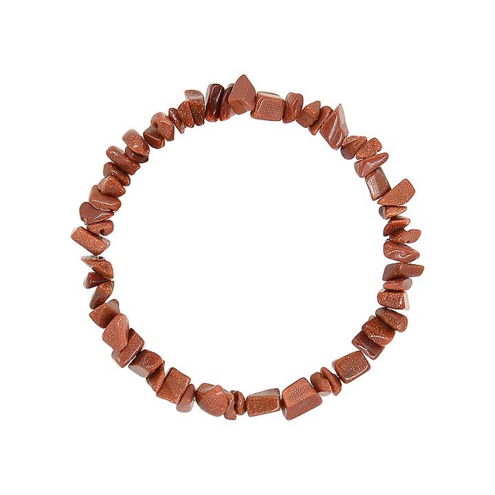 Bratara chips Goldstone Rosu - cristale semipretioase, unisex, e-crystals