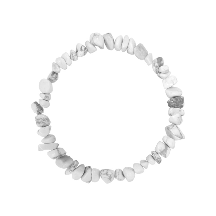 Bratara chips Howlit Alb - cristale semipretioase, unisex, e-crystals