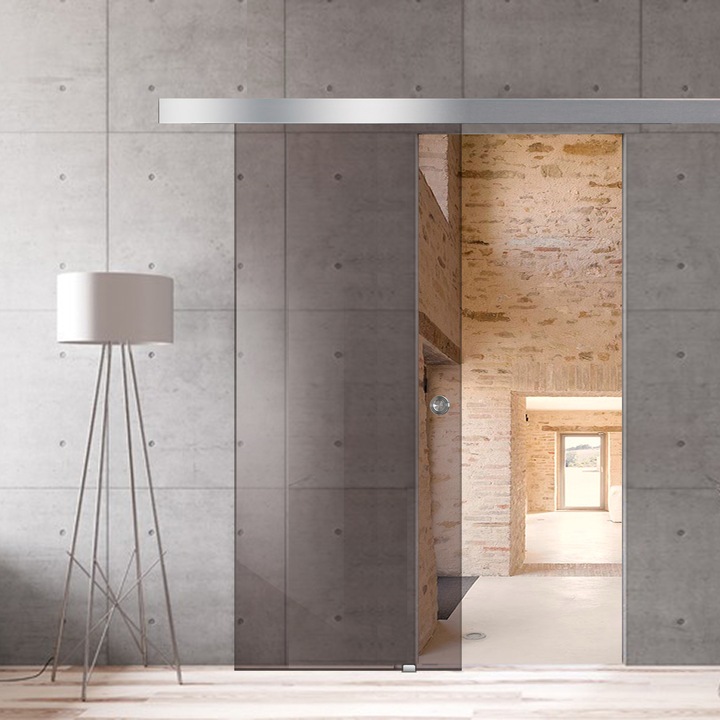 Boss üveg tolóajtó, 80x215 cm, 8 mm vastag bronz üveg