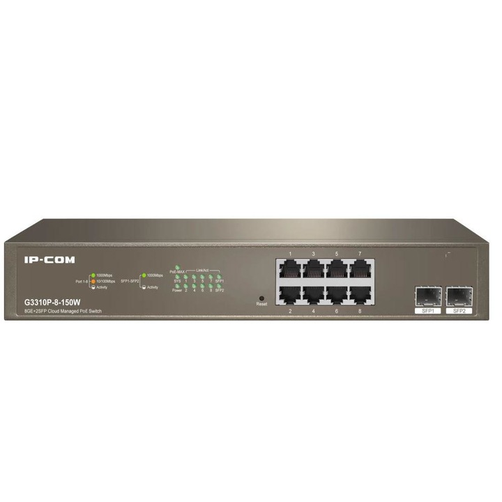 Суич IP-COM G3310P-8-150W, 8 порта