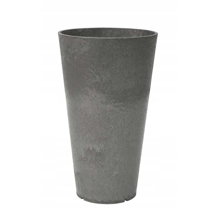 Ghiveci de flori decorativ, Multy Home, Cauciuc reciclat, Inalt, Rotund, Gri 50cm