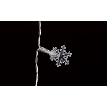 Instalatie luminoasa turturi cu fulg de nea 90 LED-uri albe lumina calda cablu transparent WELL Instalatie luminoasa turturi cu fulg de nea 90 LED-uri albe lumina calda cablu transparent WELL