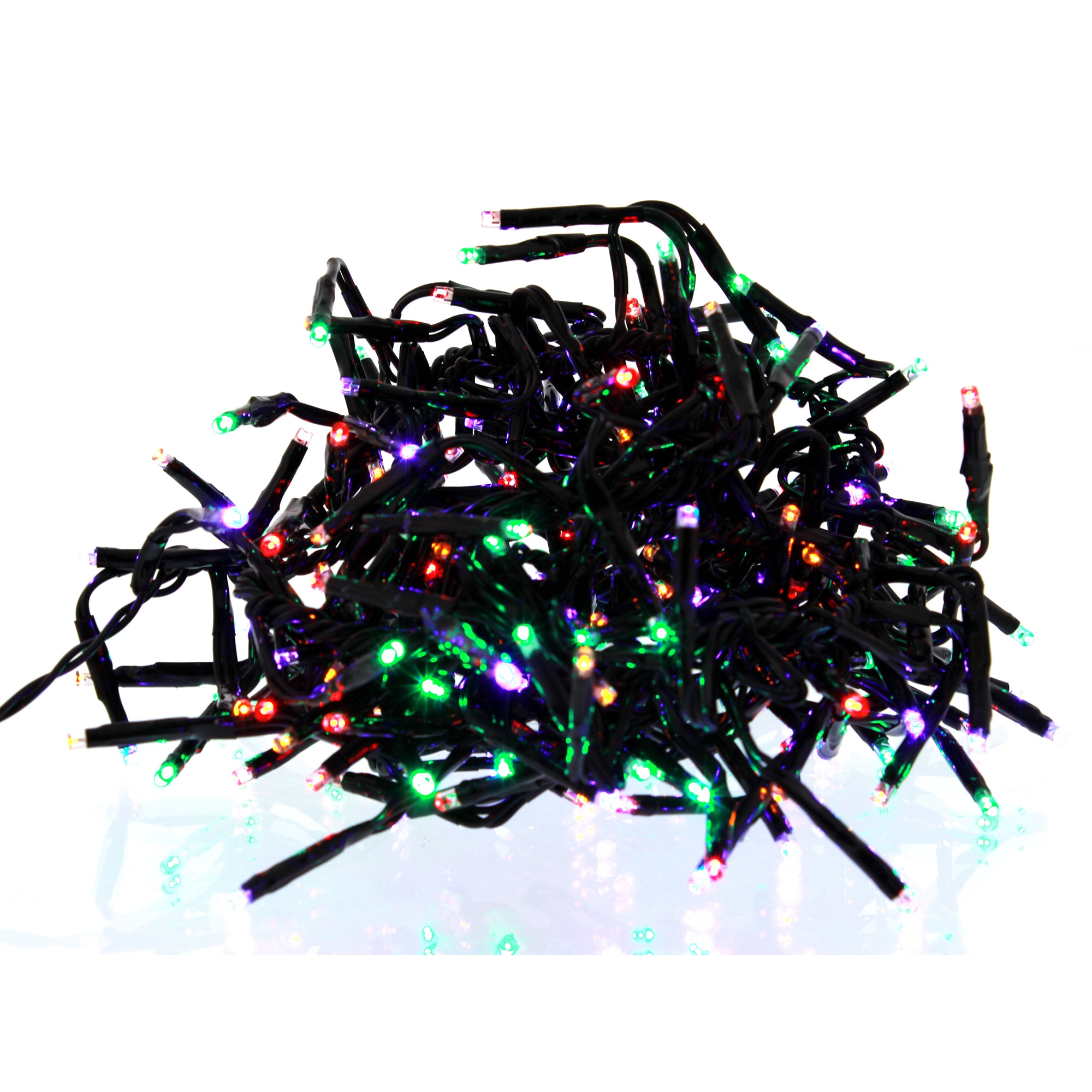 Ghirlanda electrica luminoasa decorativa cu LED multicolor cablu negru WELL