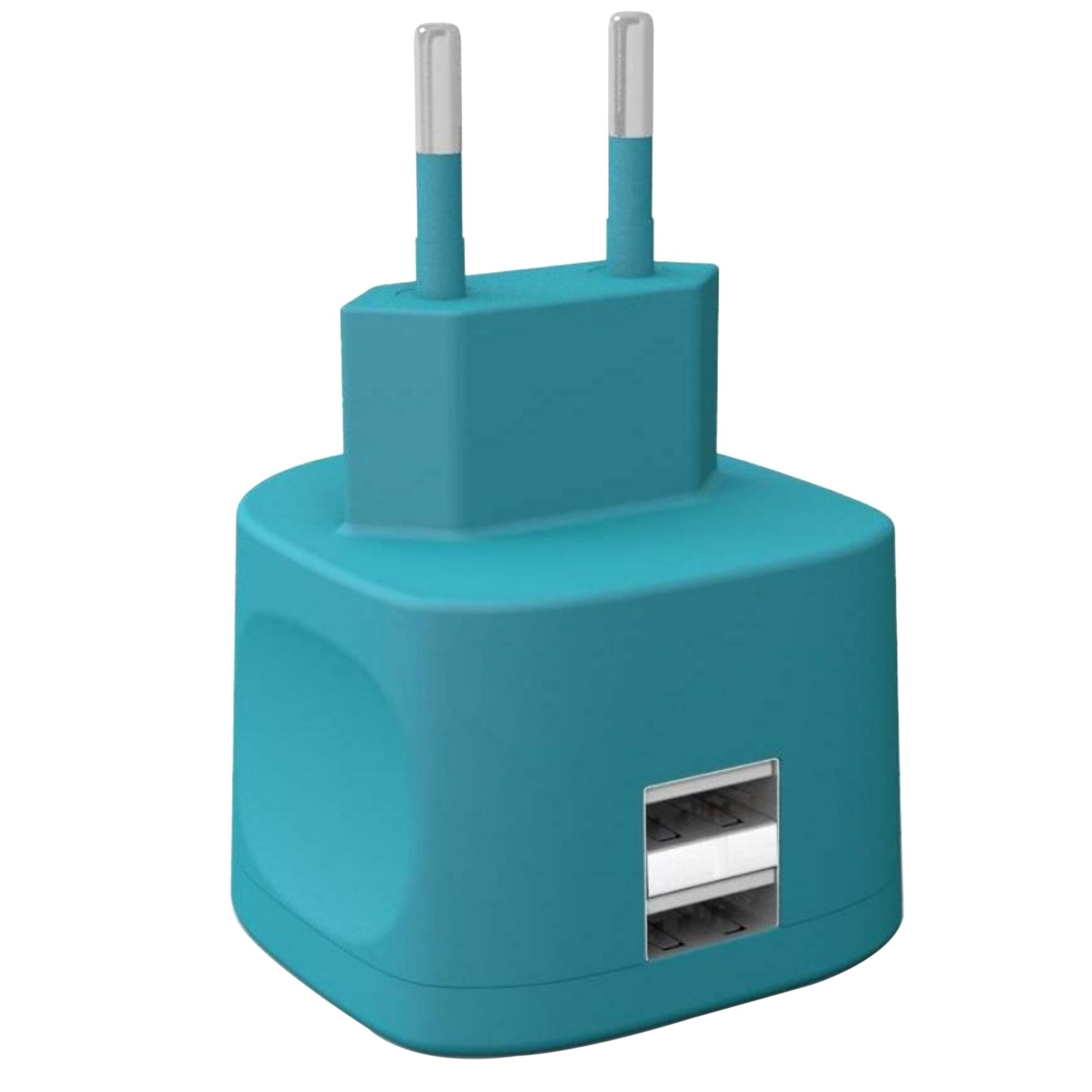 Incarcator retea Kit Fresh Ultra Fast Charge, 2xUSB, 3.4A, Albastru