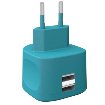 Incarcator retea Kit Fresh Ultra Fast Charge, 2xUSB, 3.4A, Albastru Incarcator retea Kit Fresh Ultra Fast Charge, 2xUSB, 3.4A, Albastru