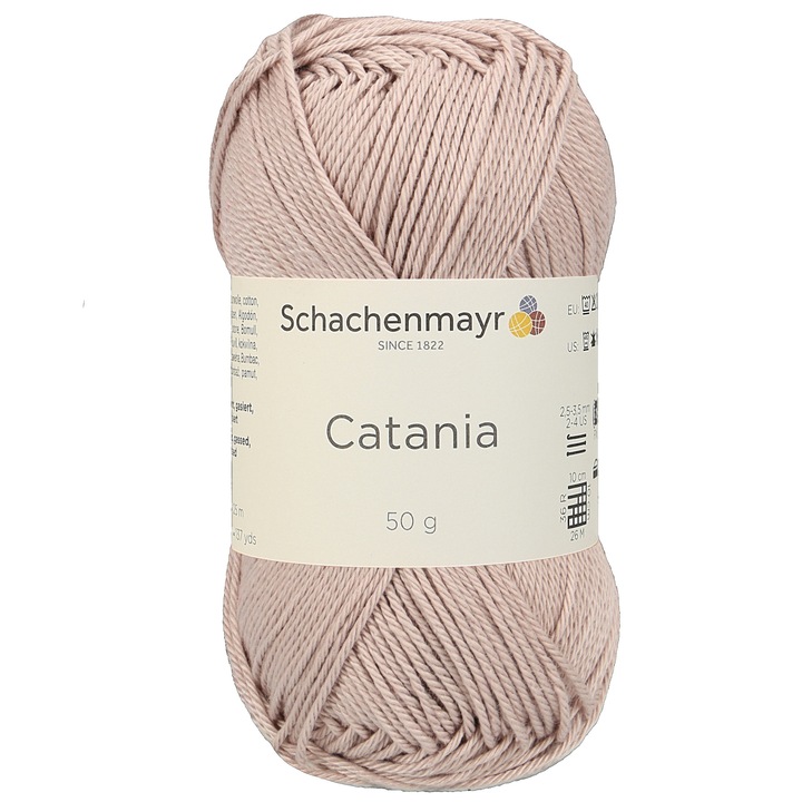 Fir Textil Smc Schachenmayr Catania 0257, pentru crosetat si tricotat, bumbac, bej natural 125 m