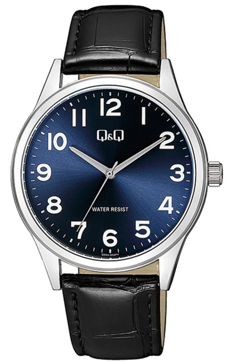 Ceas de barbati, Q&Q, Negru/Albastru