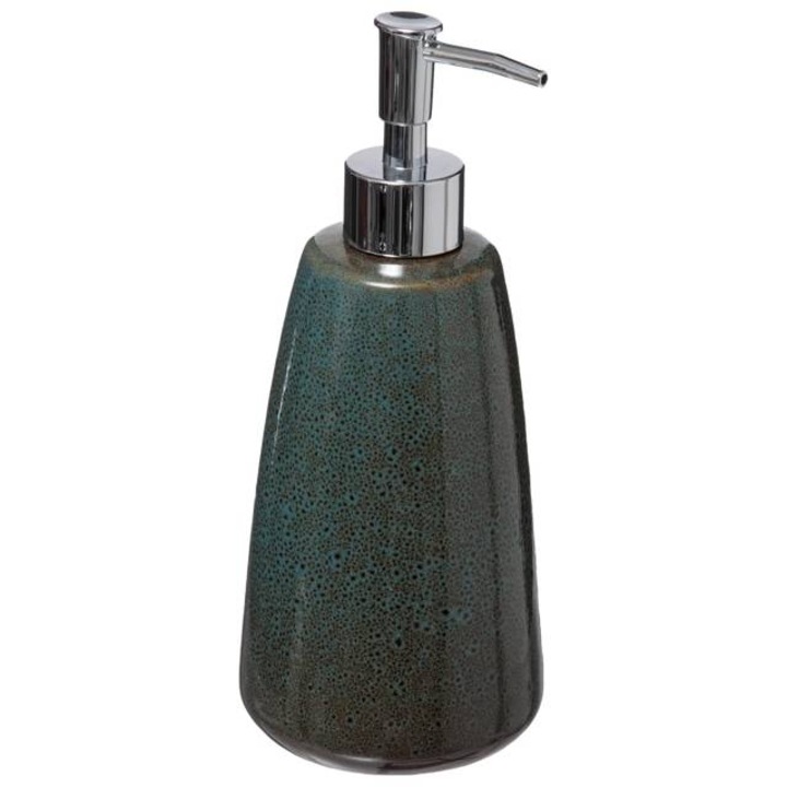 Distribuitor de sapun lichid Green Harmony, Ceramica, Verde, 9x21 cm