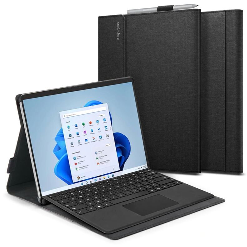 Husa Spigen Stand Folio compatibila cu Microsoft Surface Pro 8 Black