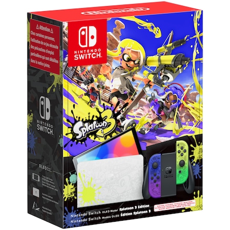Consola Nintendo Switch OLED - Ediția Splatoon 3 (USB) Nintendo - Redefineste-ti jocurile cu aventurile colorate din Splatoon!