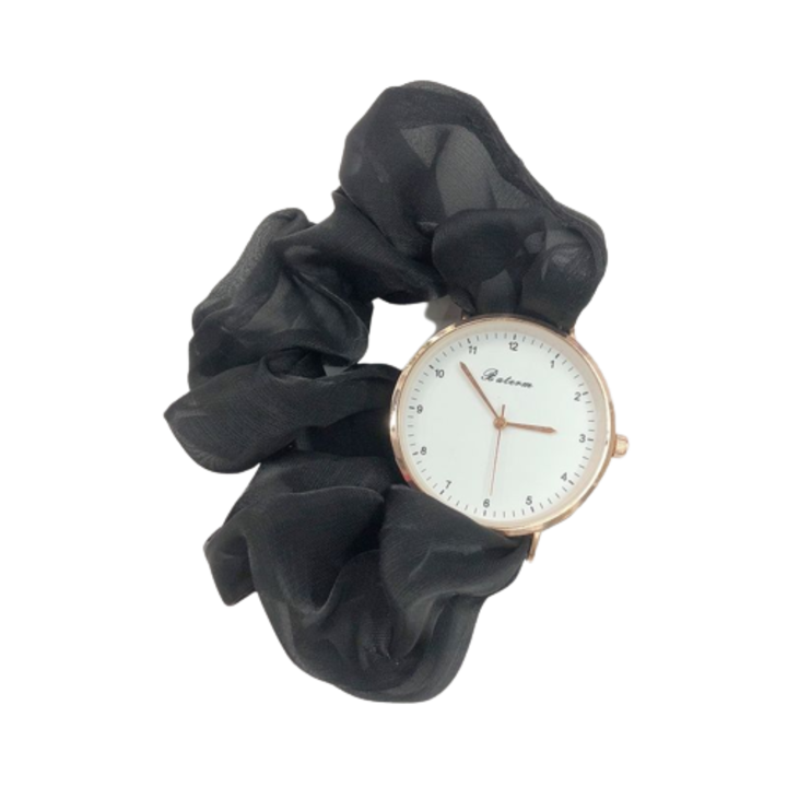 Ceas Dama Elegant cu bratara din funda neagra