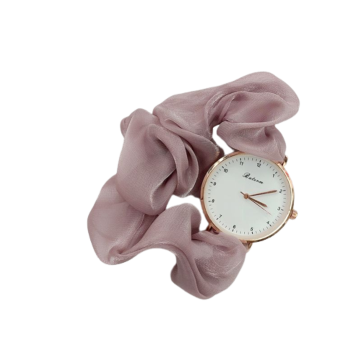 Ceas Dama Elegant cu bratara din funda mov deschis