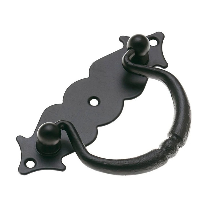 Maner mobila stil vintage, 100 x 31 mm, negru mat