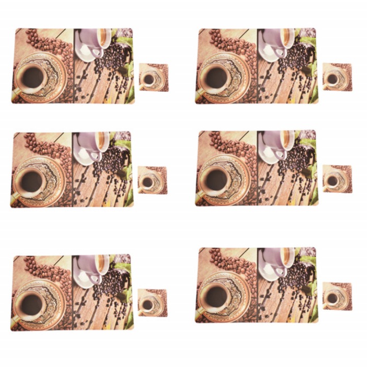 Комплект поставки за чаши и чинии за сервиране на масата модел Pufo Cup of Coffe 6 части