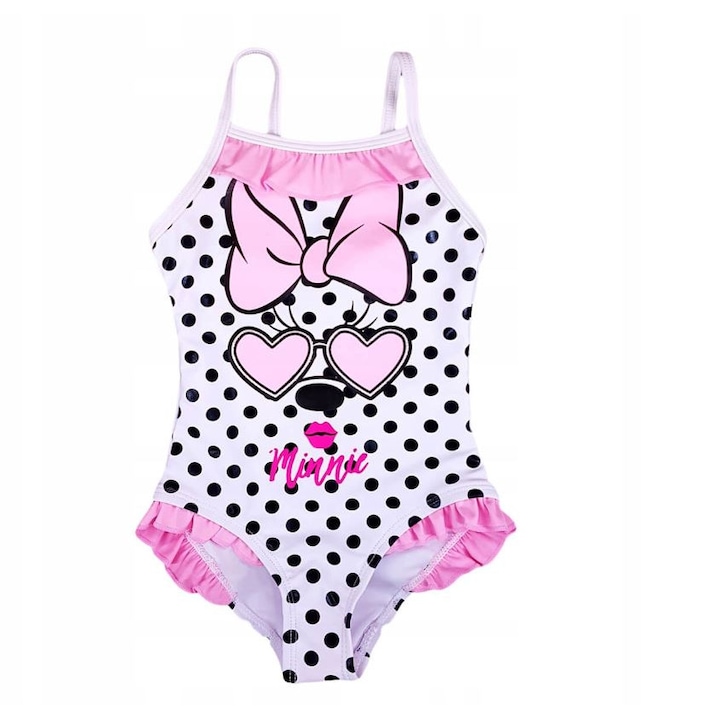 Цял бански костюм на точки Minnie Mouse 13361, Бял